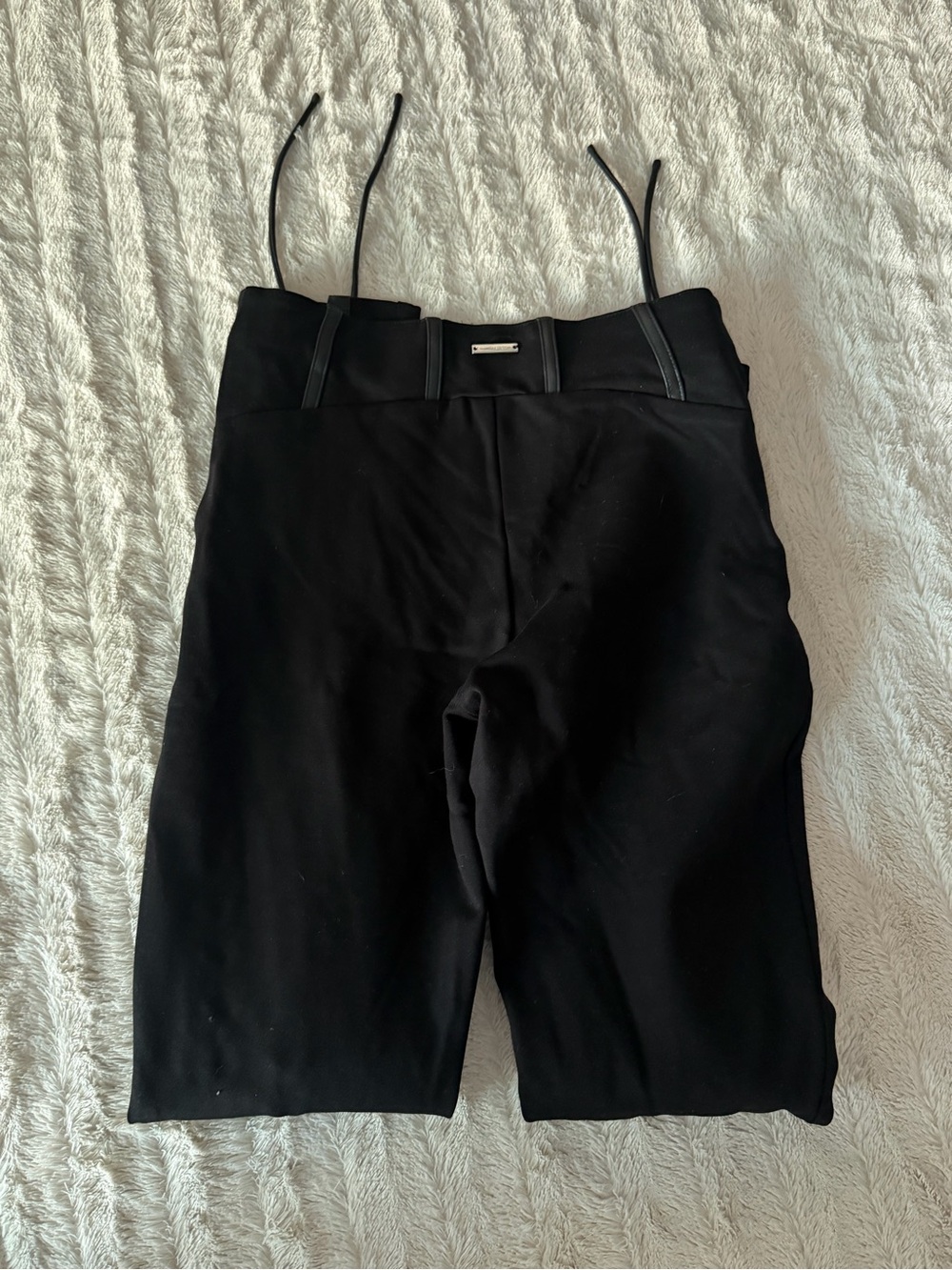 Black Lace-Up High-Waist Pants - Picture 6 of 6